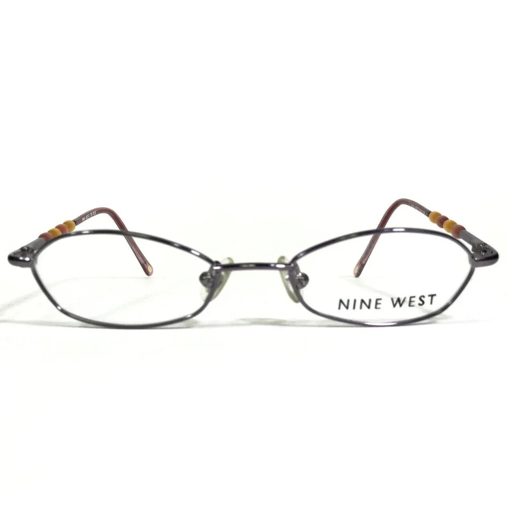 Nine West Petite Small Eyeglasses Frames RU5 Purple Silver Cat Eye 43-16-125